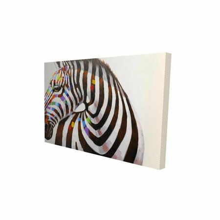 FONDO 20 x 30 in. Colorful Zebra-Print on Canvas FO2791242